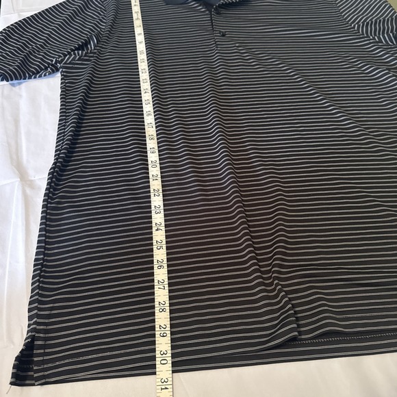 Greg Norman For Tasso Elba Mens Play Dry Blue Navy & White Striped Shirt Sz L‎ - Picture 6 of 6